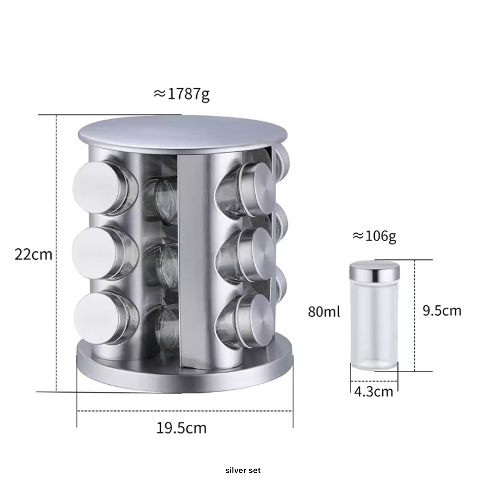 Premium Rotatable Spice Rack Set