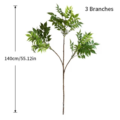 Artificial Tree Large Artificial Ficus Tree Branch Fake Lacquer Tree Plastic Banyan Plants Green Tall Palm Leaves For Home Garden Decor