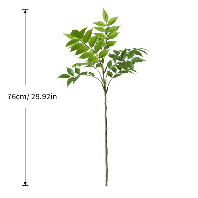 Artificial Tree Large Artificial Ficus Tree Branch Fake Lacquer Tree Plastic Banyan Plants Green Tall Palm Leaves For Home Garden Decor