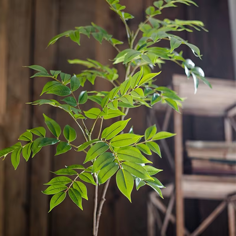 Artificial Tree Large Artificial Ficus Tree Branch Fake Lacquer Tree Plastic Banyan Plants Green Tall Palm Leaves For Home Garden Decor