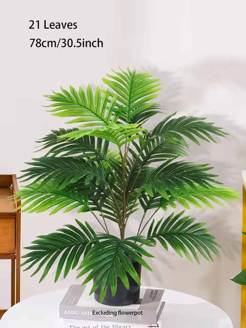 Artificial Palm Tree Plastic Turtle Back Plants Leaf Schefflera Tropical Tree Home Office Party Outdoor Decor