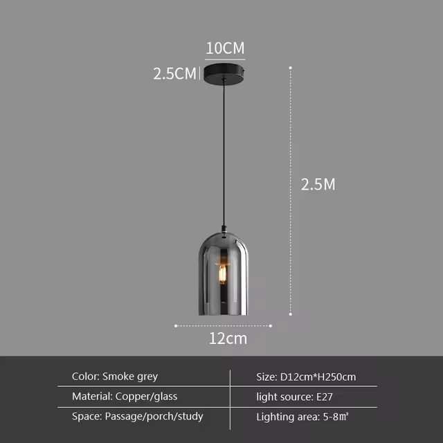 Modern LED Glass Pendant Light Amber Hanging glass Lamp For Dining Room Bar Indoor Decor Lighting Bedroom Bedside Led Luminaire