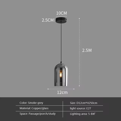 Modern LED Glass Pendant Light Amber Hanging glass Lamp For Dining Room Bar Indoor Decor Lighting Bedroom Bedside Led Luminaire