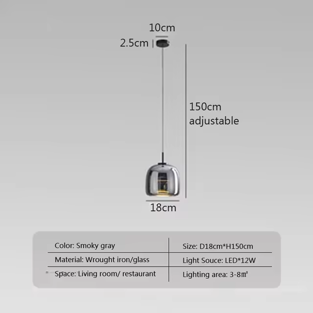 Modern LED Glass Pendant Light Amber Hanging glass Lamp For Dining Room Bar Indoor Decor Lighting Bedroom Bedside Led Luminaire