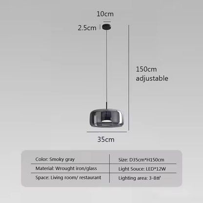 Modern LED Glass Pendant Light Amber Hanging glass Lamp For Dining Room Bar Indoor Decor Lighting Bedroom Bedside Led Luminaire