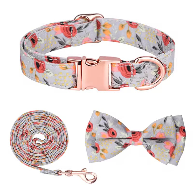Floral Dog Collar Set