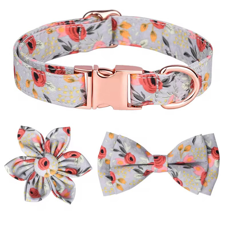 Floral Dog Collar Set