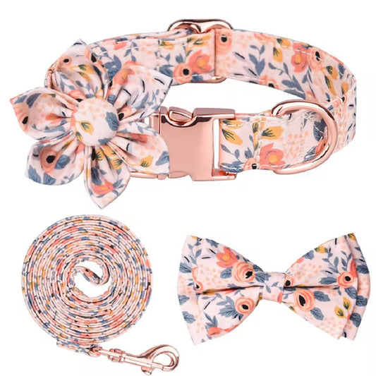 Floral Dog Collar Set