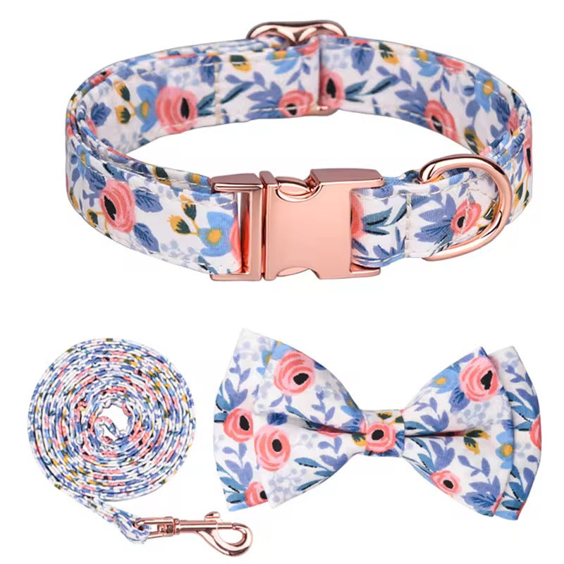 Floral Dog Collar Set