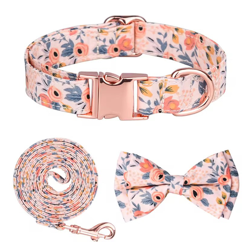 Floral Dog Collar Set