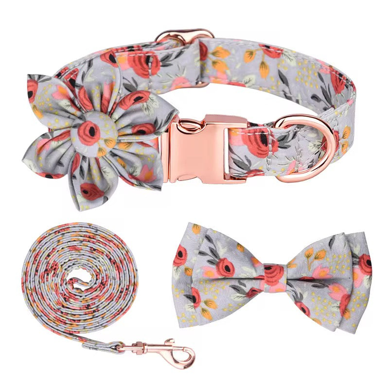 Floral Dog Collar Set