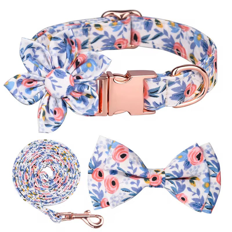 Floral Dog Collar Set