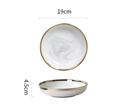 Elegant Dinner Set Premium Dinnerware Ceramic Dinnerware Set with Gold Rim