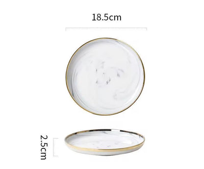 Elegant Dinner Set Premium Dinnerware Ceramic Dinnerware Set with Gold Rim