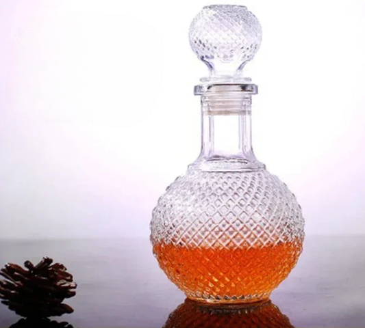 Whiskey Decanters for Liquor Scotch Bourbon, Novelty Design Wine Glass Bottle, Lead-Free Glass Bottle