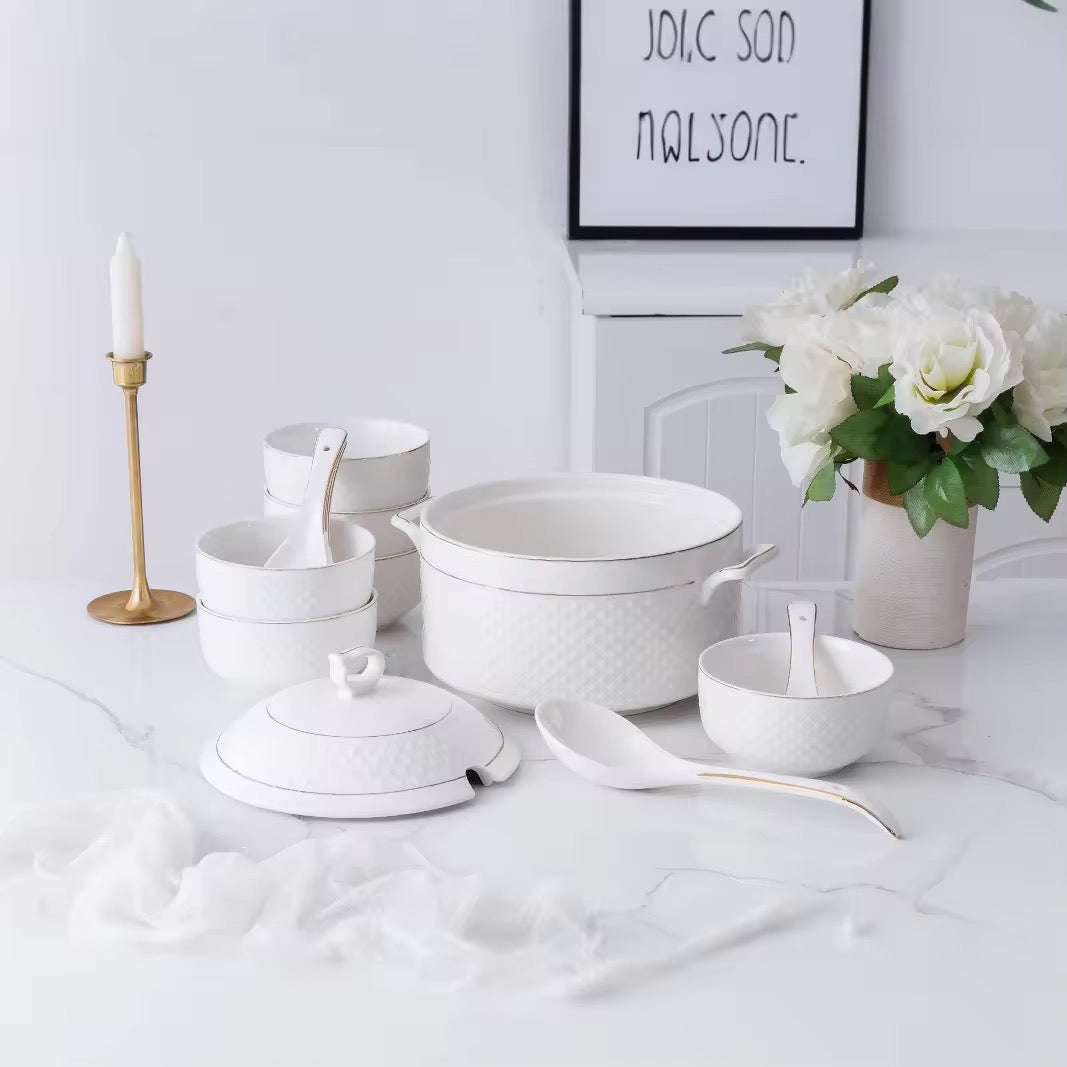 Ceramic Soup Pot Chafing Dish Set Premium Chafing Dish