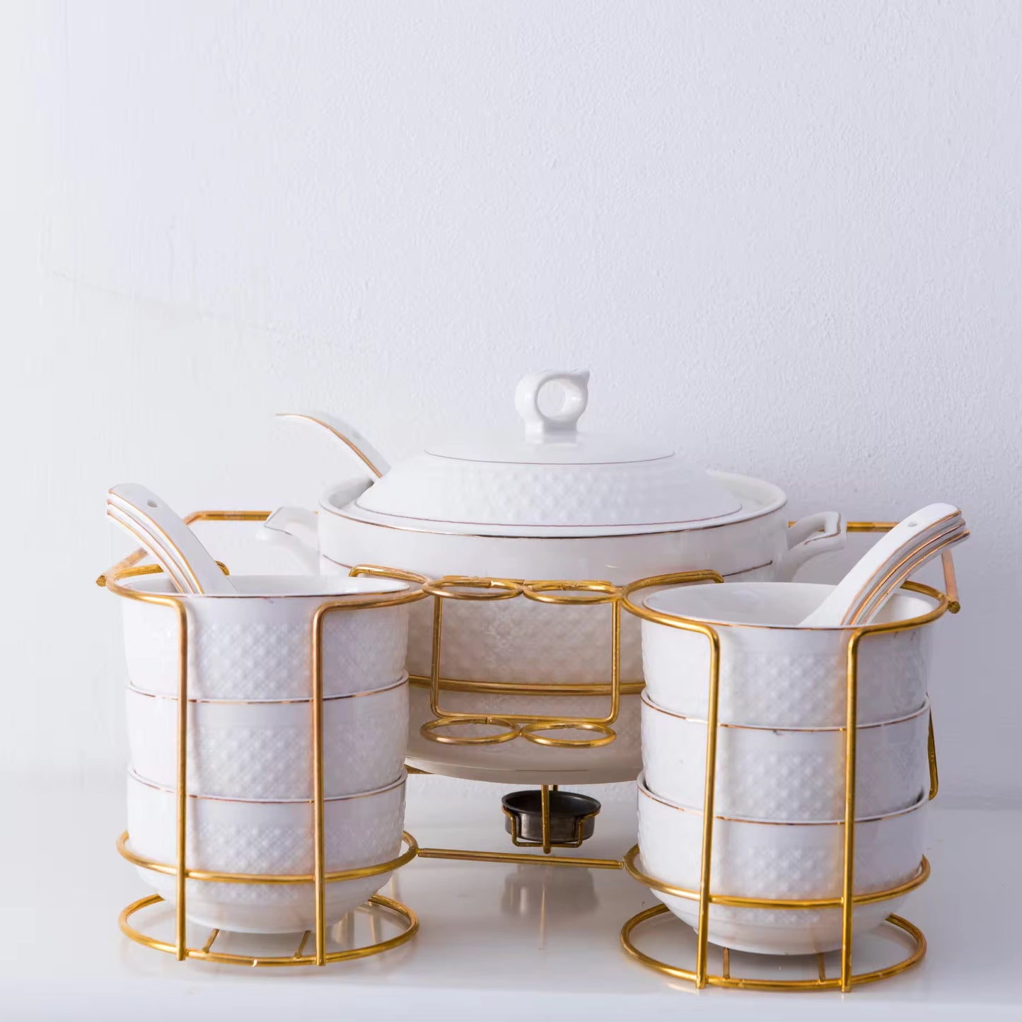 Ceramic Soup Pot Chafing Dish Set Premium Chafing Dish