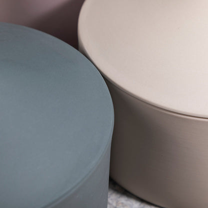 Crestline Jars Canisters Decorative Jars Gray Beige White Trinkets with Lid