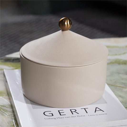 Crestline Jars Canisters Decorative Jars Gray Beige White Trinkets with Lid
