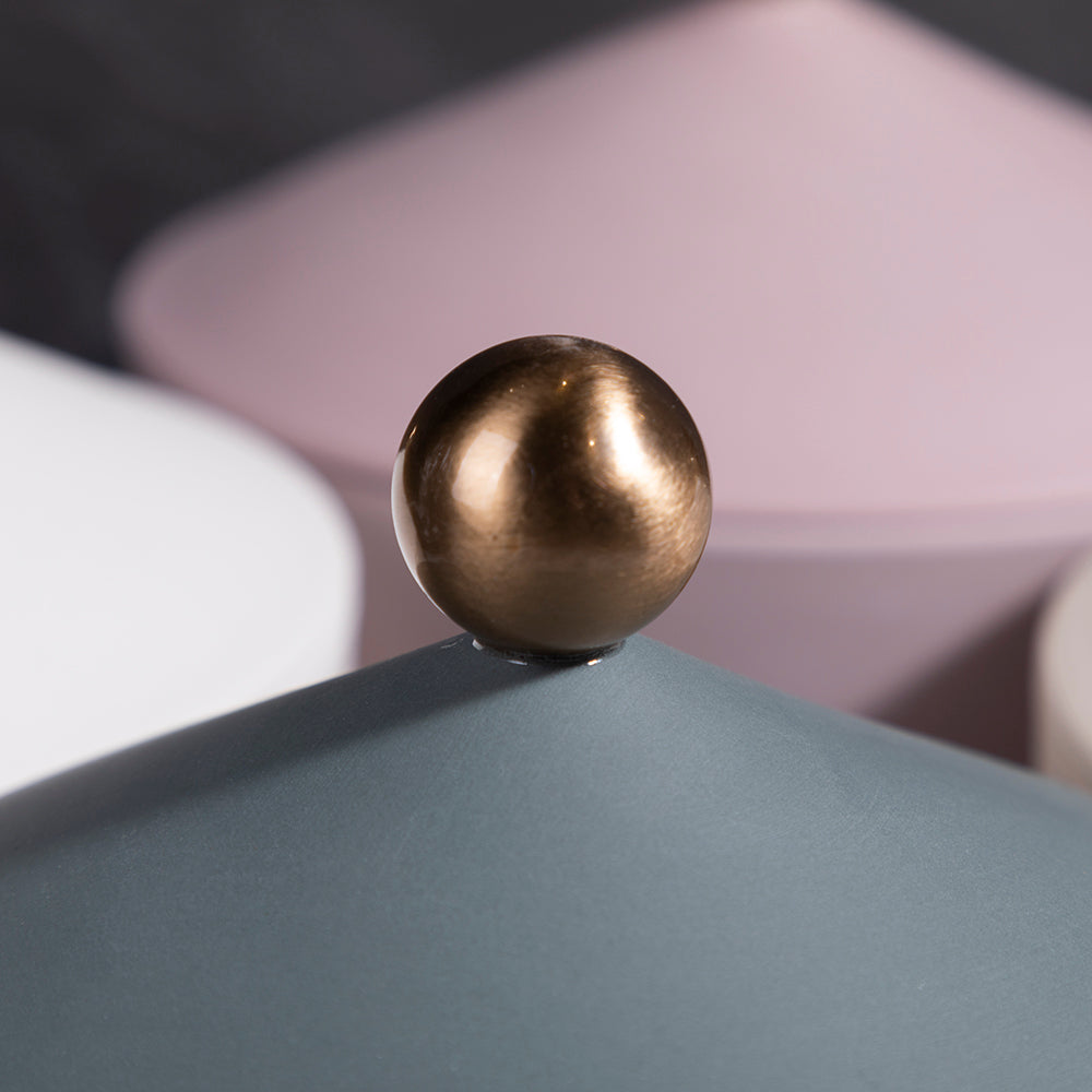 Crestline Jars Canisters Decorative Jars Gray Beige White Trinkets with Lid