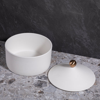 Crestline Jars Canisters Decorative Jars Gray Beige White Trinkets with Lid