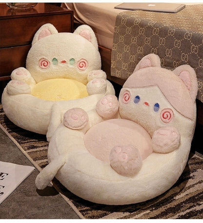 Cartoon Cute Tummy Cat Cushion Floor Sofa Office Soft Futon Thickening Floor Mat