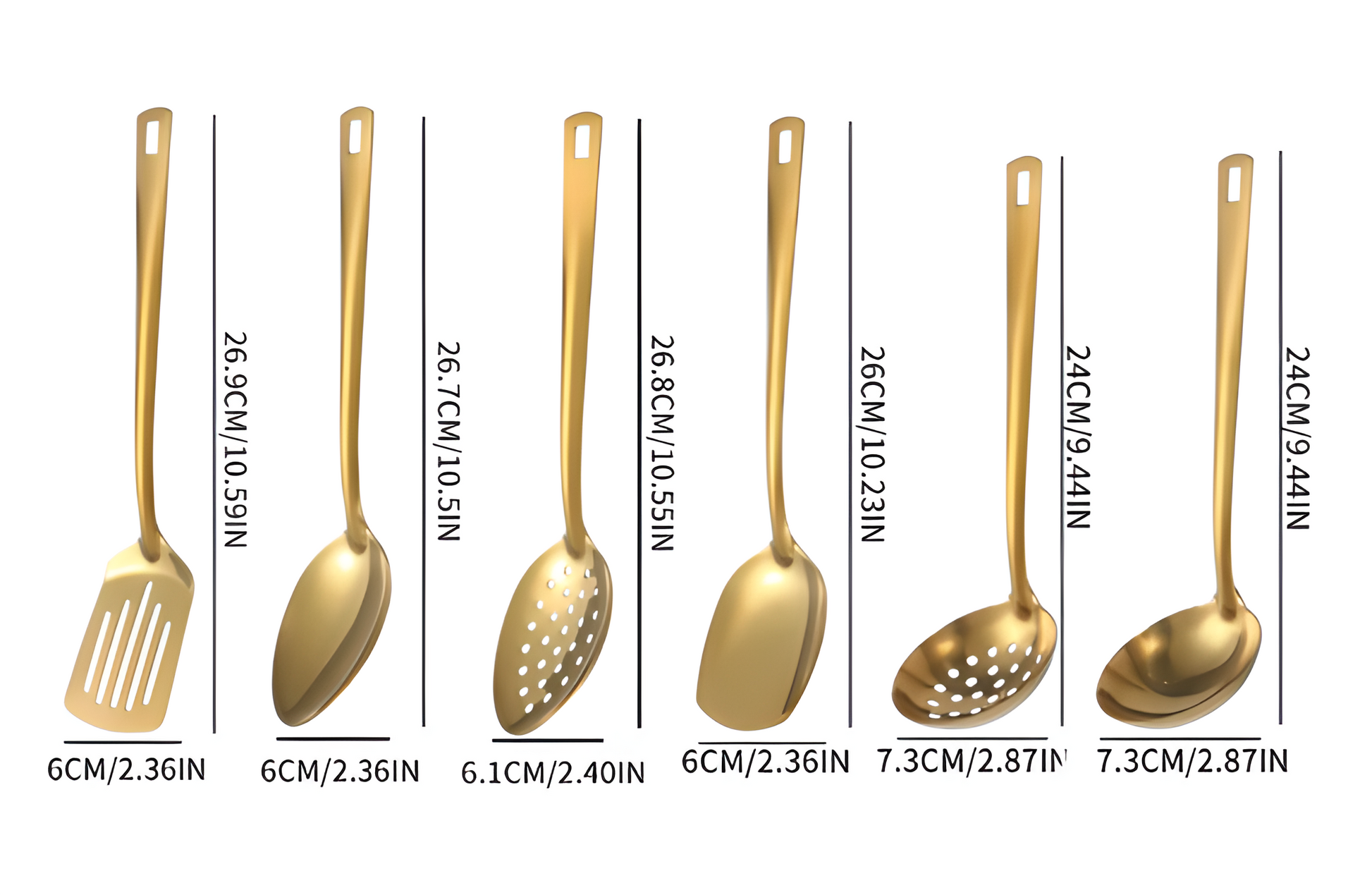 Fleur Kitchen Utensils Set Dimensions Gold Serving Set
