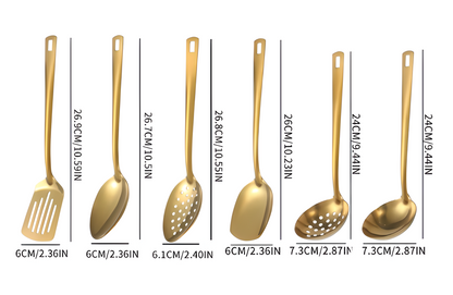 Fleur Kitchen Utensils Set Dimensions Gold Serving Set
