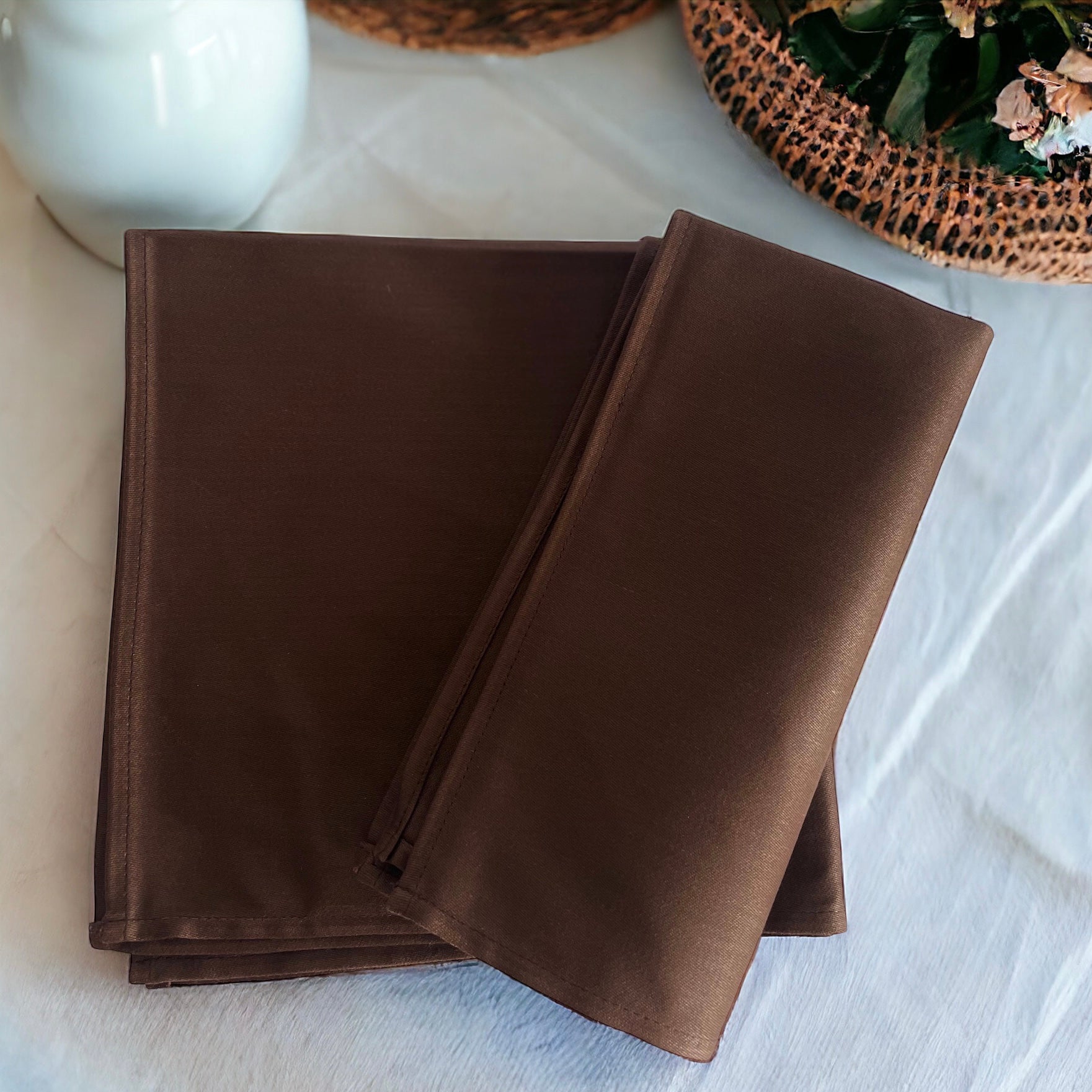 Zinnwaldite Brown Cotton Table Napkins Deep Brown Cloth Napkin