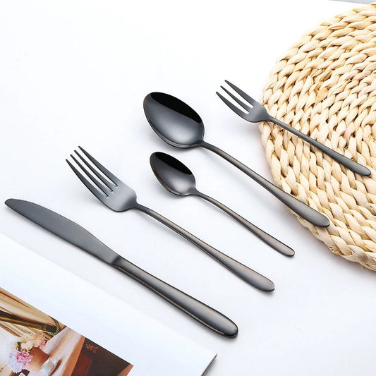 Jayden Black Flatware - Set of 20 pieces