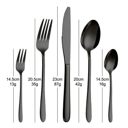 Jayden Black Flatware - Set of 20 pieces Matt Black
