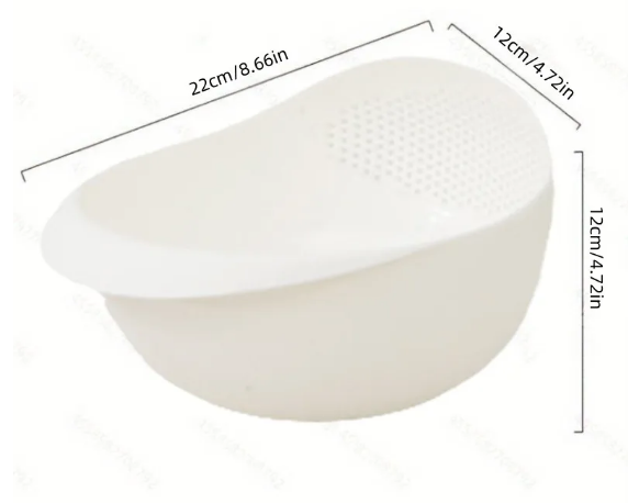 Jewel Silicone Colander White Rice Strainer