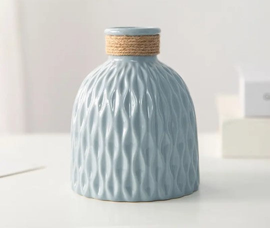 Small Minimalist Blue Decorative Flower Vase