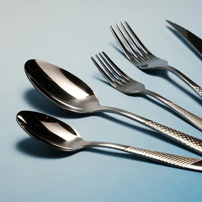 Silver Flatware and Cutlery Set Stainless Steel