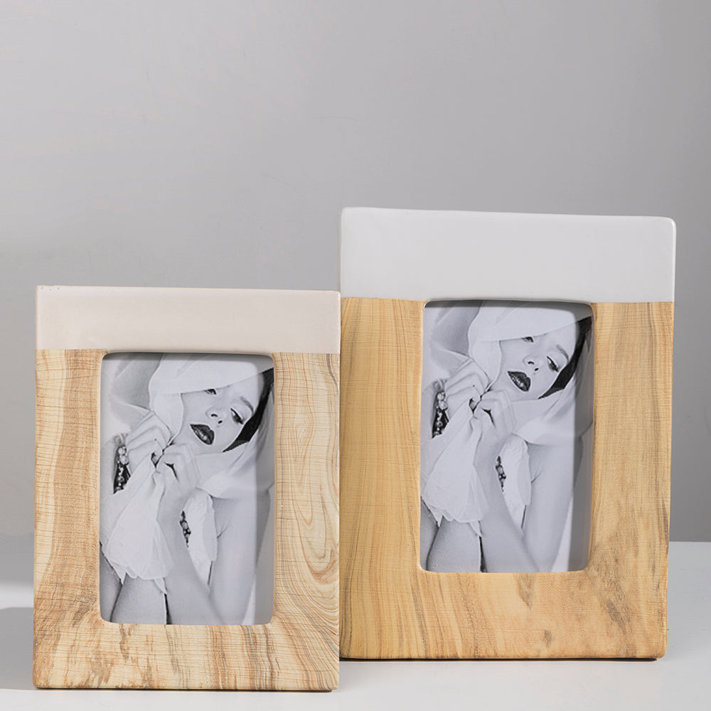 Natural Wood Color Ceramic Picture Frame