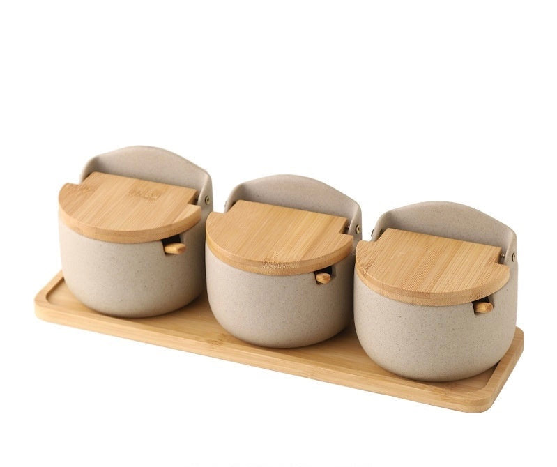 Spice Jars Spice Canisters Ceramic Canisters with Tray