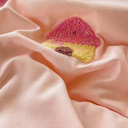 Washed Cotton Bedding Set - Pink