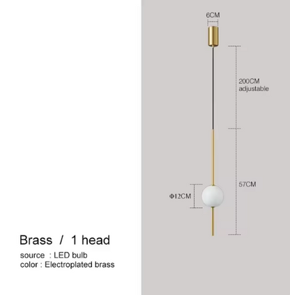 Nordic Simple Glass Ball Pendant Lights Dining Room Bedroom Decor Hanging Lamp Restaurant Bar Suspension Chandeliers Lighting