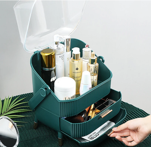 Cosmetic Storage Box Bathroom Big Capacity Waterproof Dustproof Jewelry Makeup Organizer Home Skin Care Make Up Storage Drawer