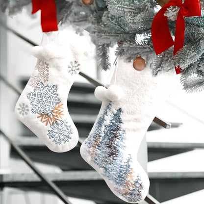Embroidered Plush Christmas Stockings