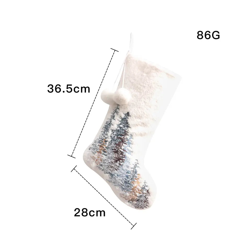 Embroidered Plush Christmas Stockings