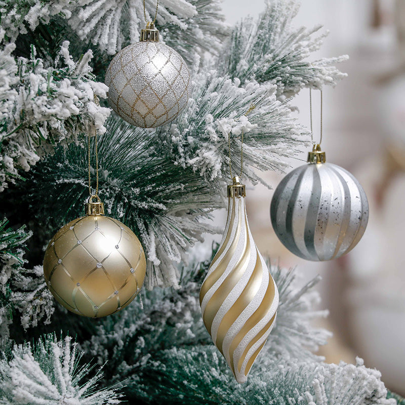 Christmas Gold & Silver Baubles and Ornaments Set of 100