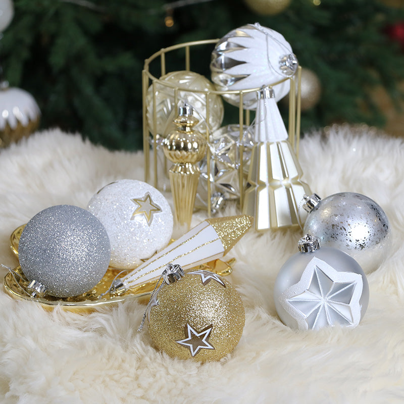 Christmas Gold & Silver Baubles and Ornaments Set of 100