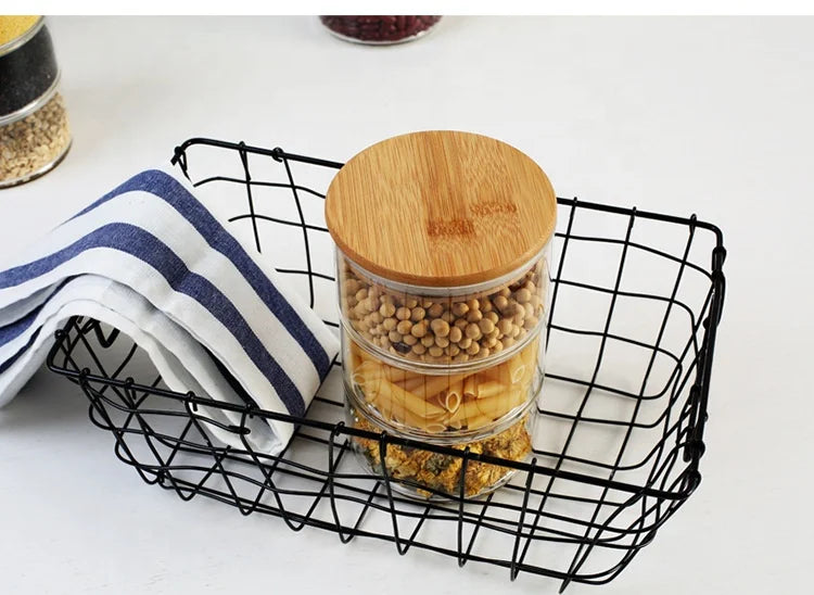 Brice Stackable Glass Canisters - Set of 3 pieces
