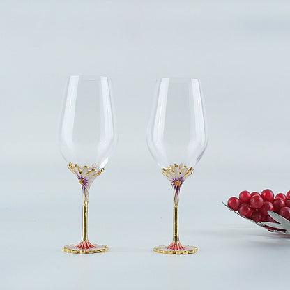 Wine Glasses with Flower Base Design Elegant Wine Glasses