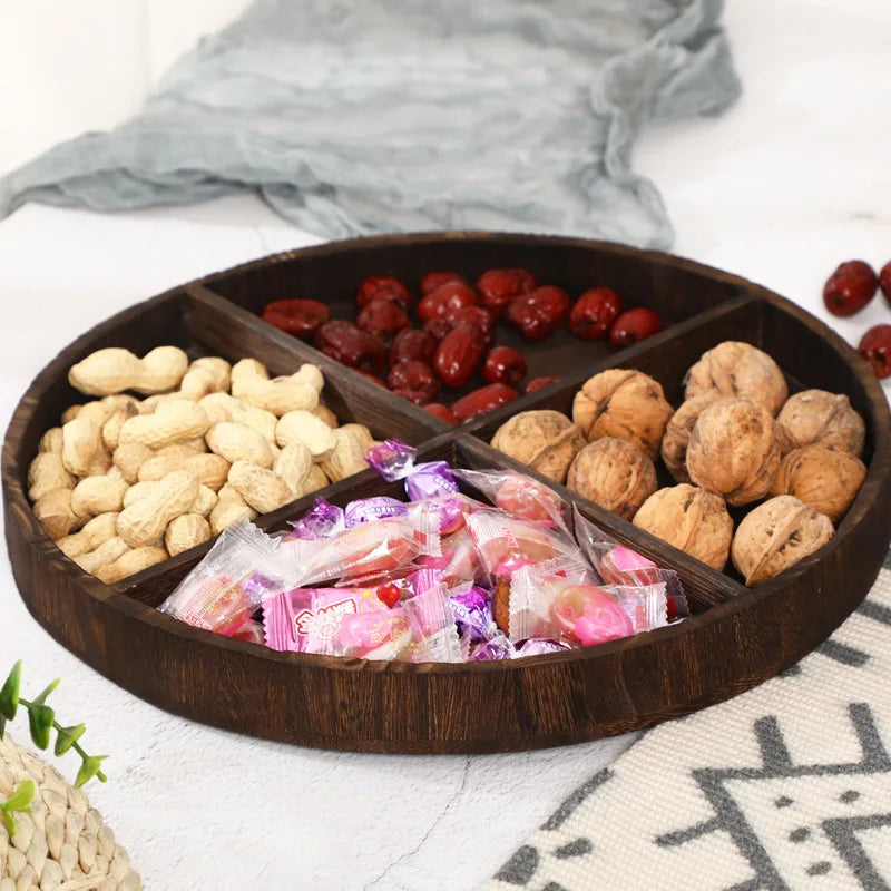 Wooden Snacks Tray High Quality Tray with Partitions