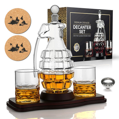 Premium Whiskey Decanter Set Granade Shape Decanter Set