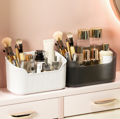 Cosmetic Storage Box Large Capacity Makeup Organizer Bedroom Bathroom Multifunctional Mirror Cabinet Storage Organizer