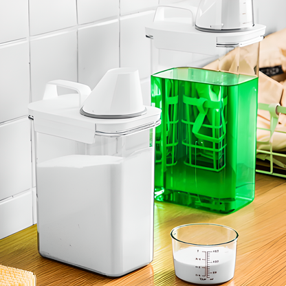 Airtight Laundry Detergent Dispenser Powder Storage Box Clear Washing Powder Liquid Container with Lids Jar