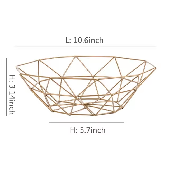 Fruit bowl washing fruit hollow drain basket iron fruit basket living room coffee table net red fruit plate snack storage basket
